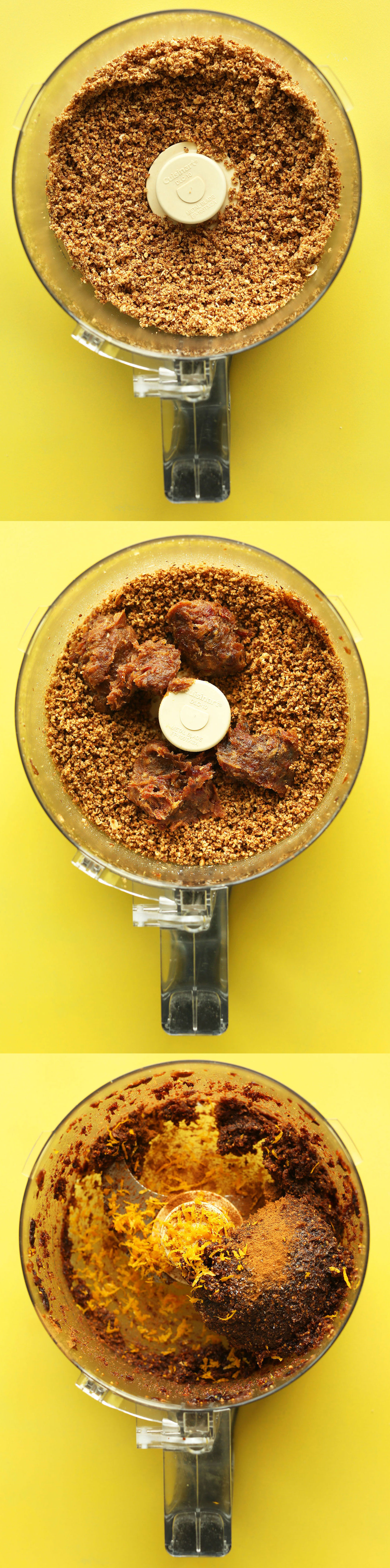 Making homemade gluten-free vegan fig newtons in the food processor