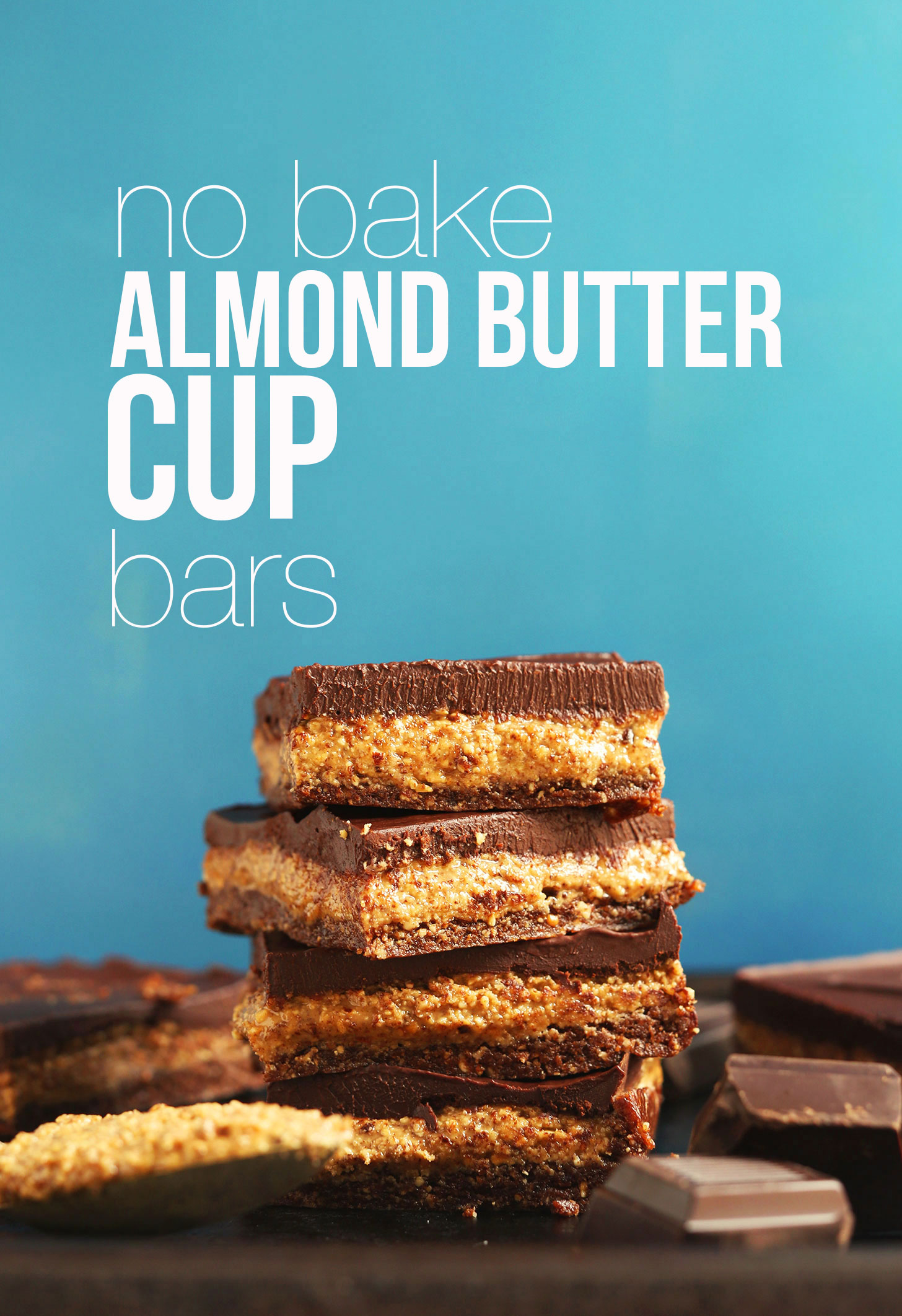 AMAZING Creamy Fudgy No Bake Almond Butter Cup Bars in 20 MINUTES! #vegan #glutenfree #chocolate #almondbutter #recipe #minimalistbaker
