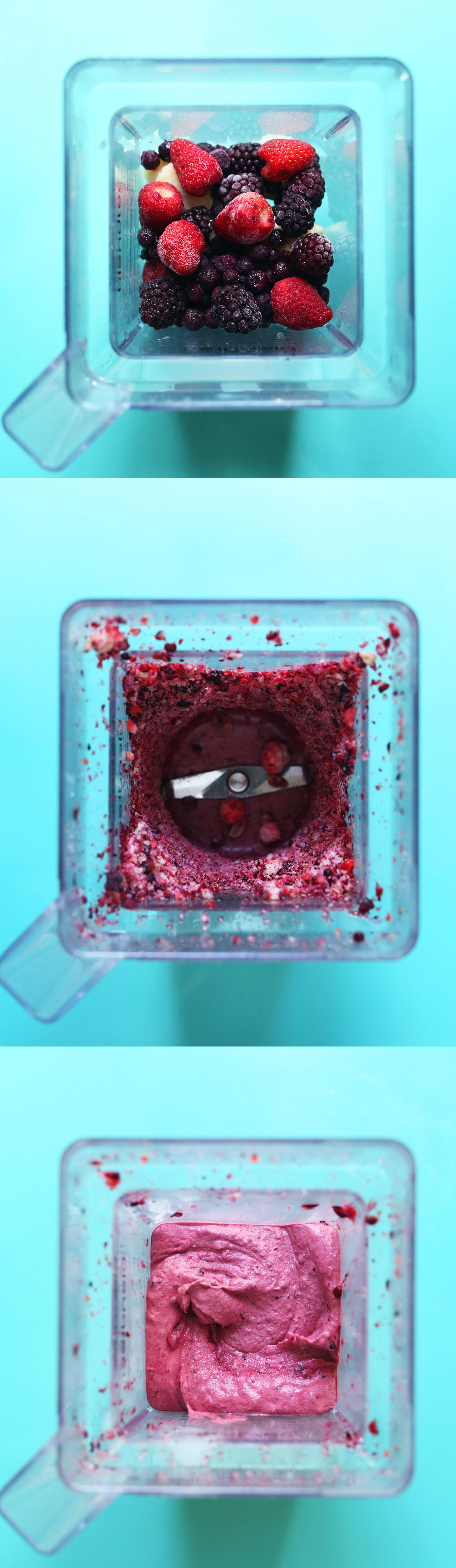 Using a blender to make a healthy vegan smoothie bowl recipe