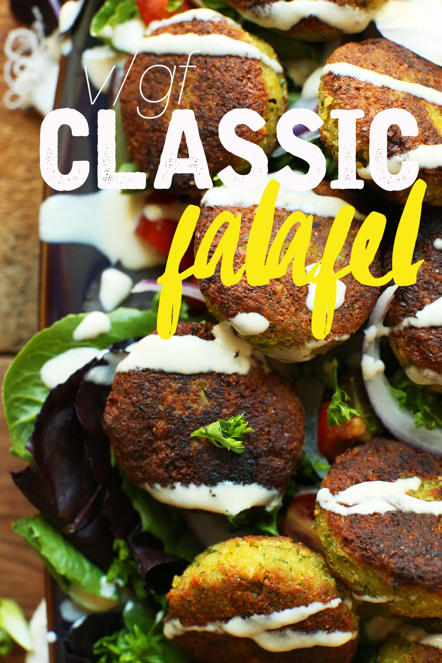Our Classic Vegan Falafel recipe atop fresh lettuce leaves for a protein-packed lunch