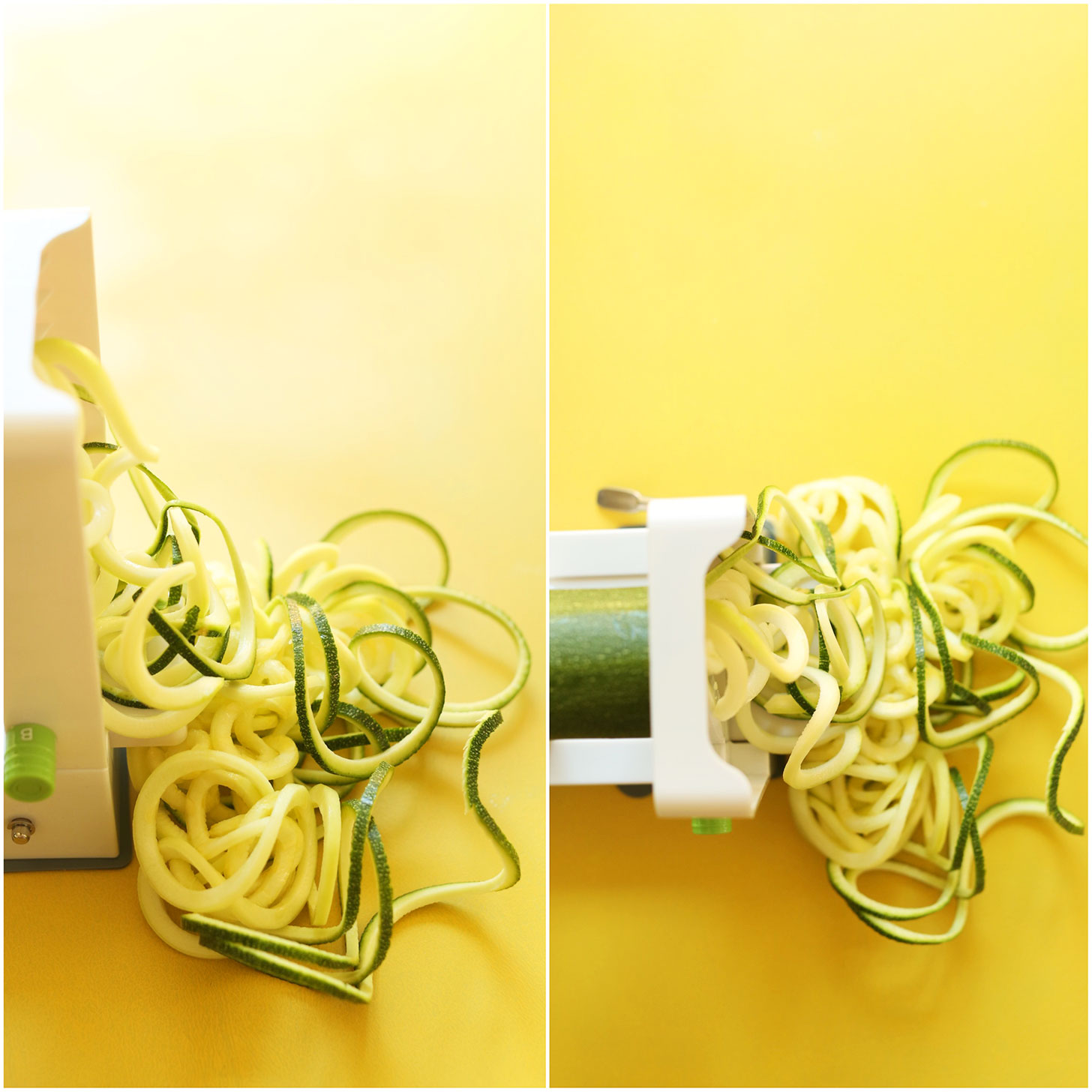 Using a spiralizer to make zucchini pasta
