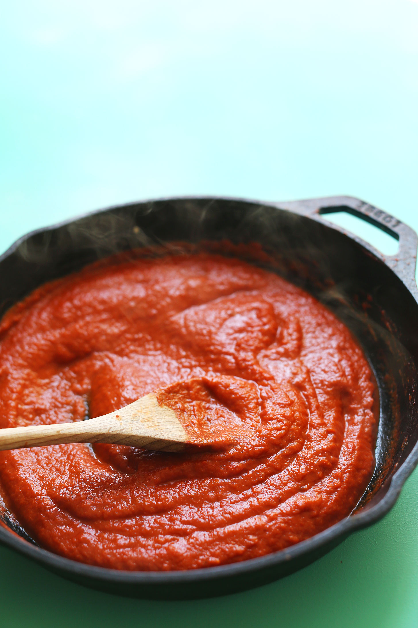 Making sauce for gluten-free vegan Smoky Tempeh Burrito Bowls