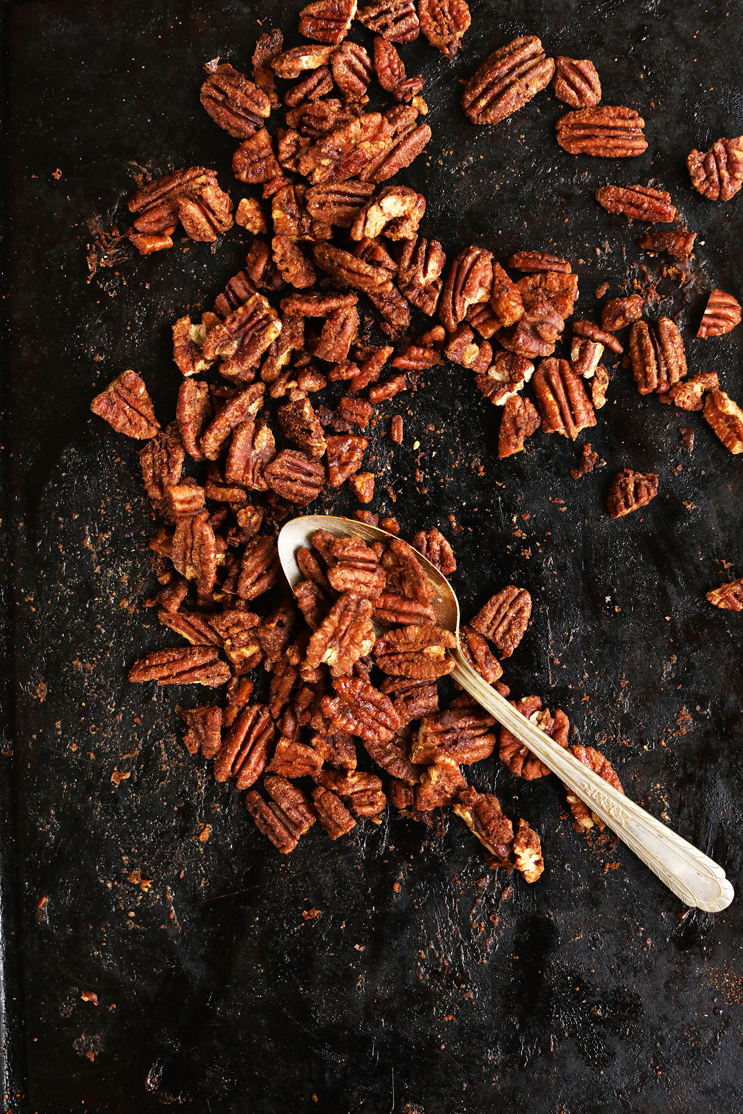 Baking sheet with Cinnamon Sugar Pecans