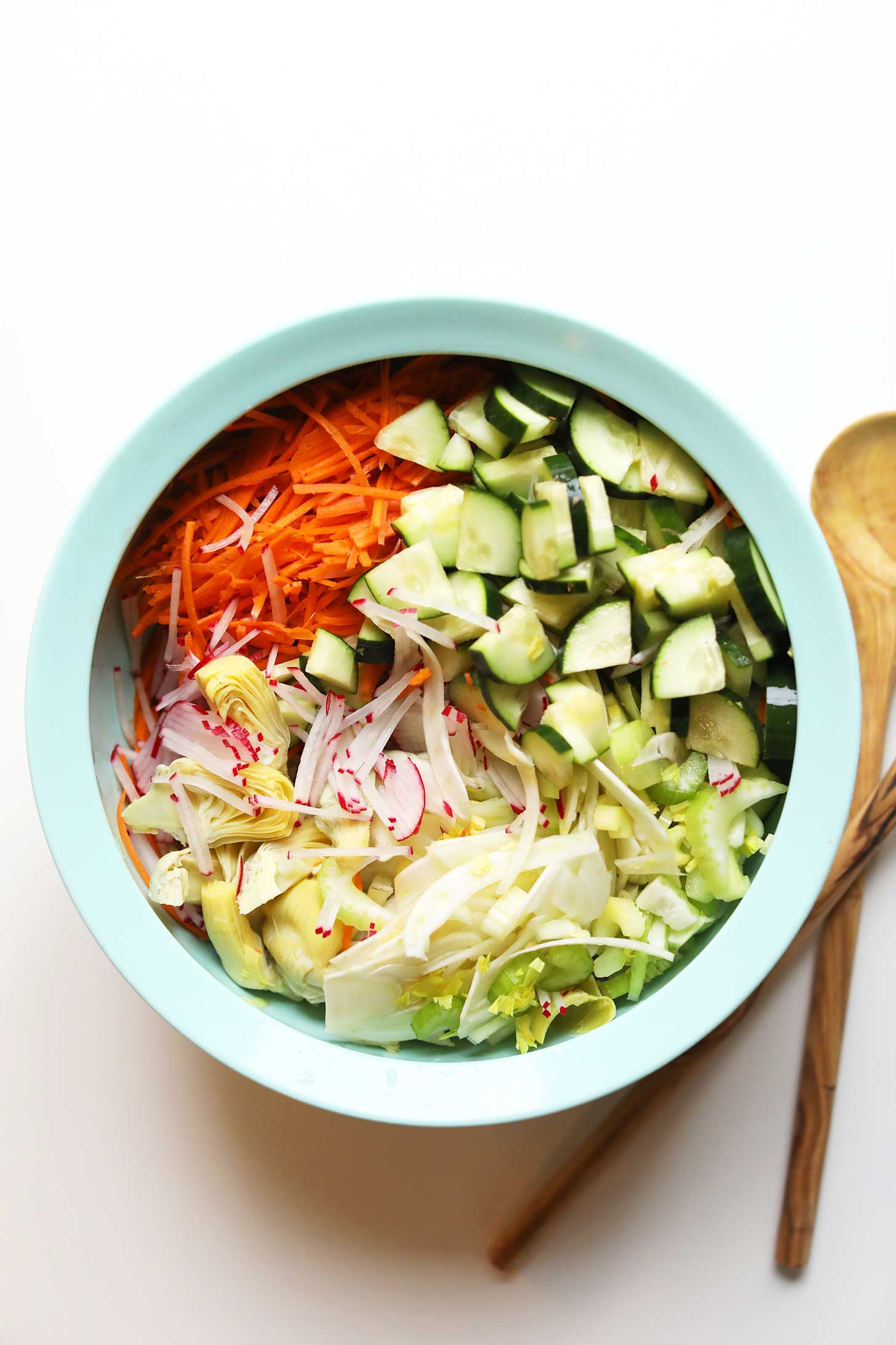 Big bowl of vegetables for a salad on the Woman Code Cleanse