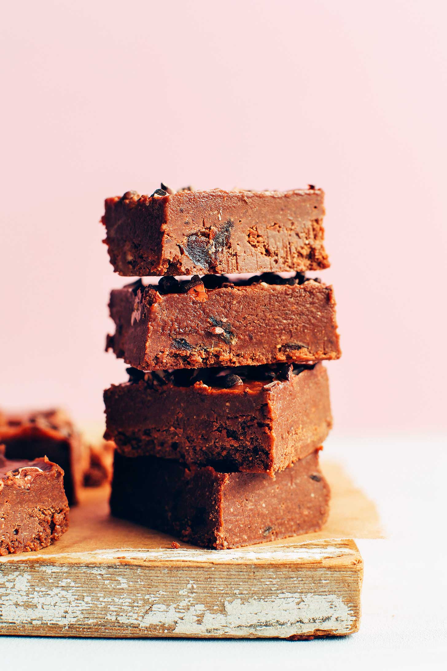 Stack of easy healthy Vegan chocolate Fudge