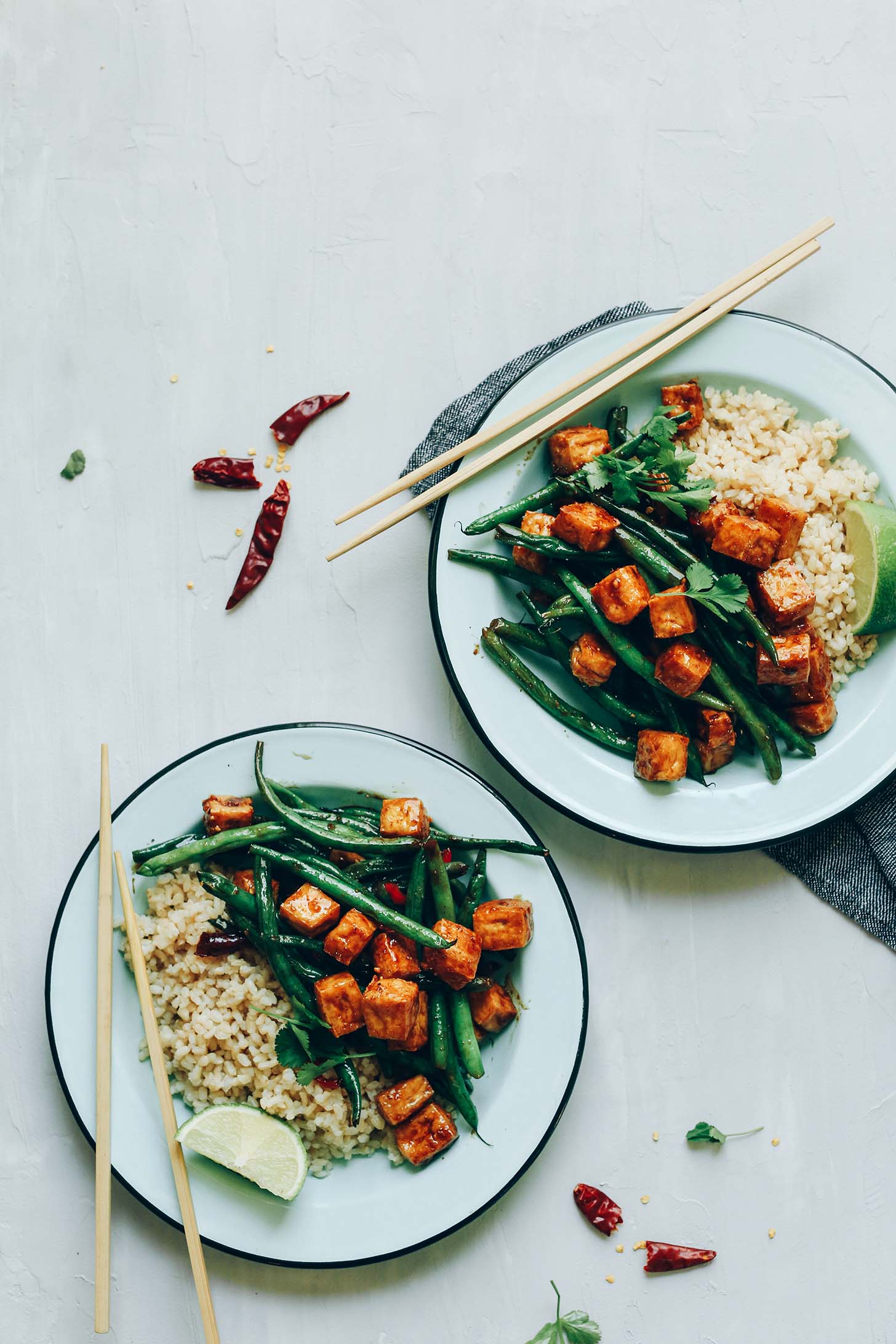 Almond Butter Tofu Stir Fry! Healthy, 9 ingredients, fast, protein-rich! #vegan #glutenfree #plantbased #stirfry #tofu #healthy #minimalistbaker