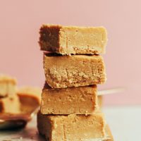 Stack of healthy plant-based Peanut Butter Fudge
