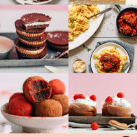 Assortment of vegan Valentine's Day recipes