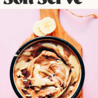 Image of tahini chocolate banana soft serve