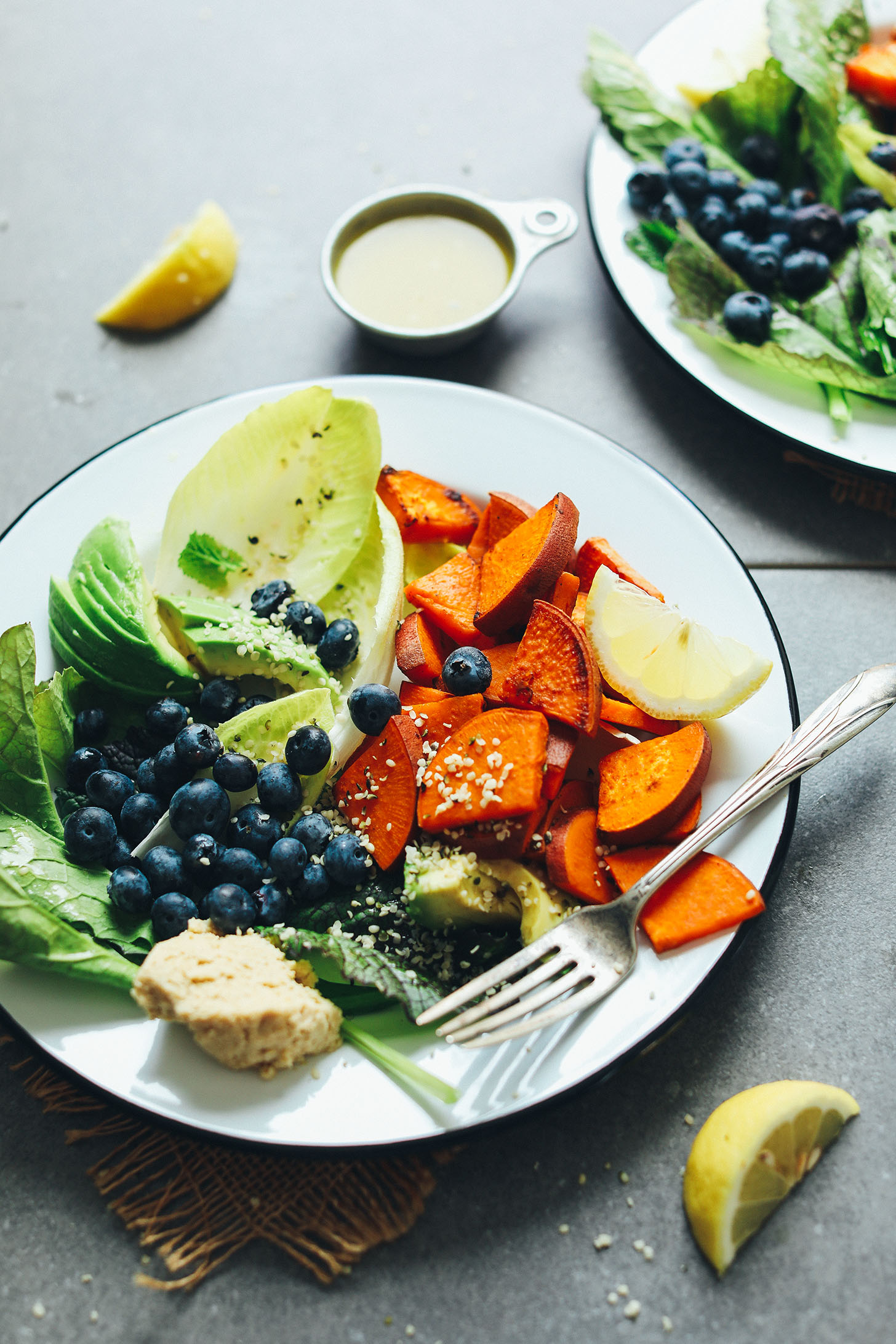 Close up shot of our colorful gluten-free Vegan Breakfast Salad