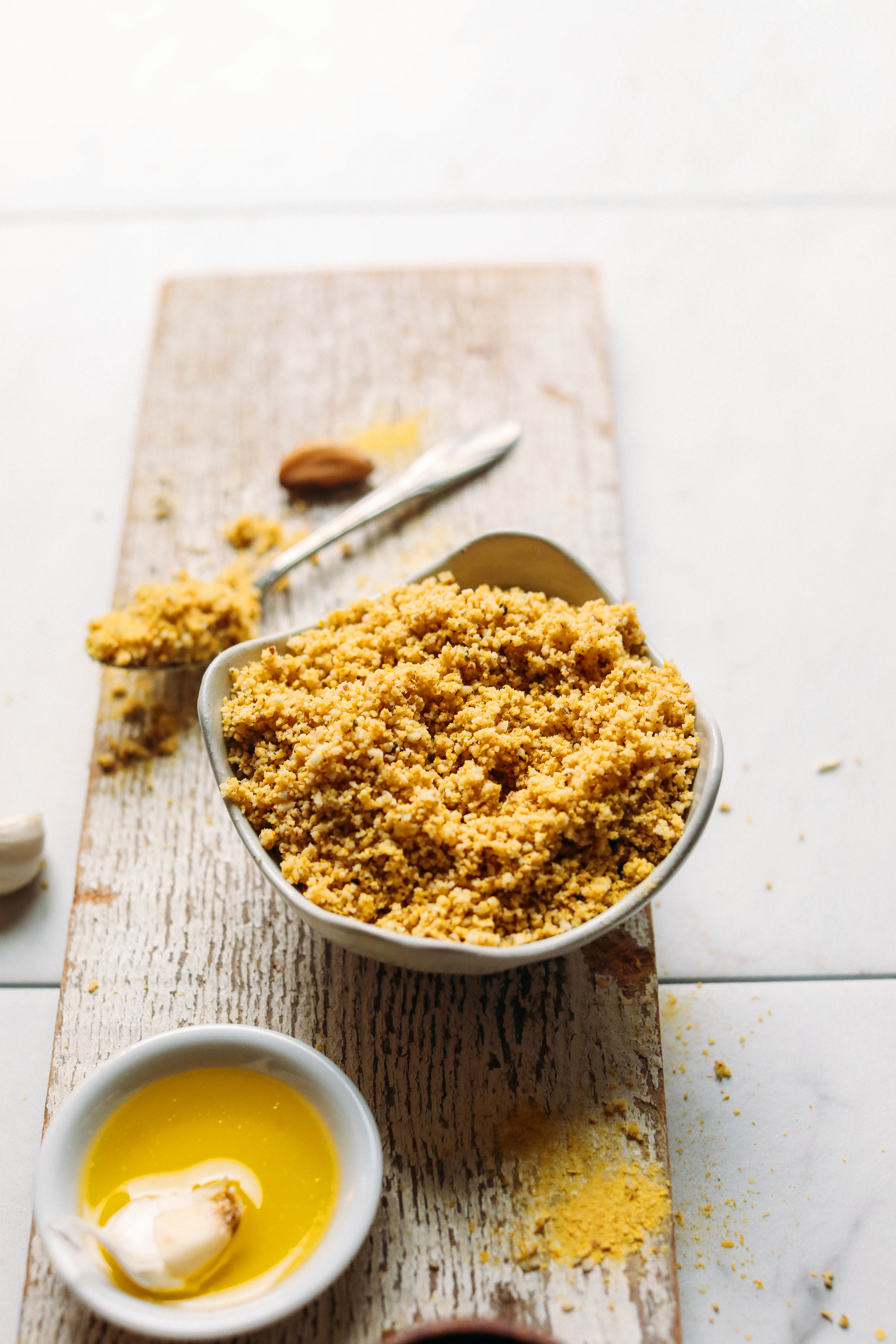 Bowl of gluten-free Vegan Parmesan Cheese