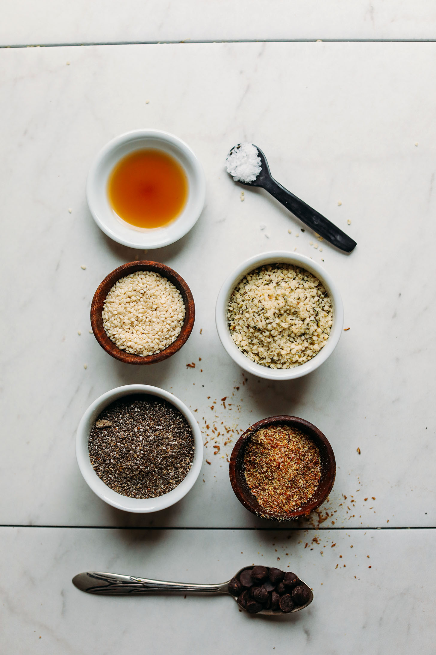 Maple syrup, seeds, and other optional add-ins for homemade nut butter