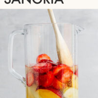 Glass of easy traditional white sangria