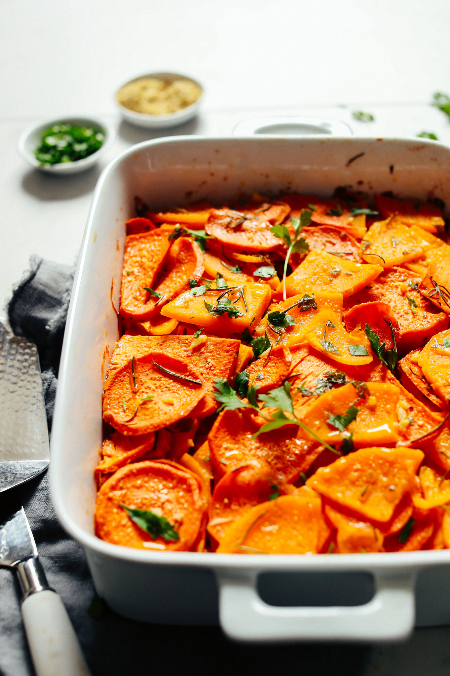 A batch of freshly baked Vegan Sweet Potato Butternut Squash Tortilla