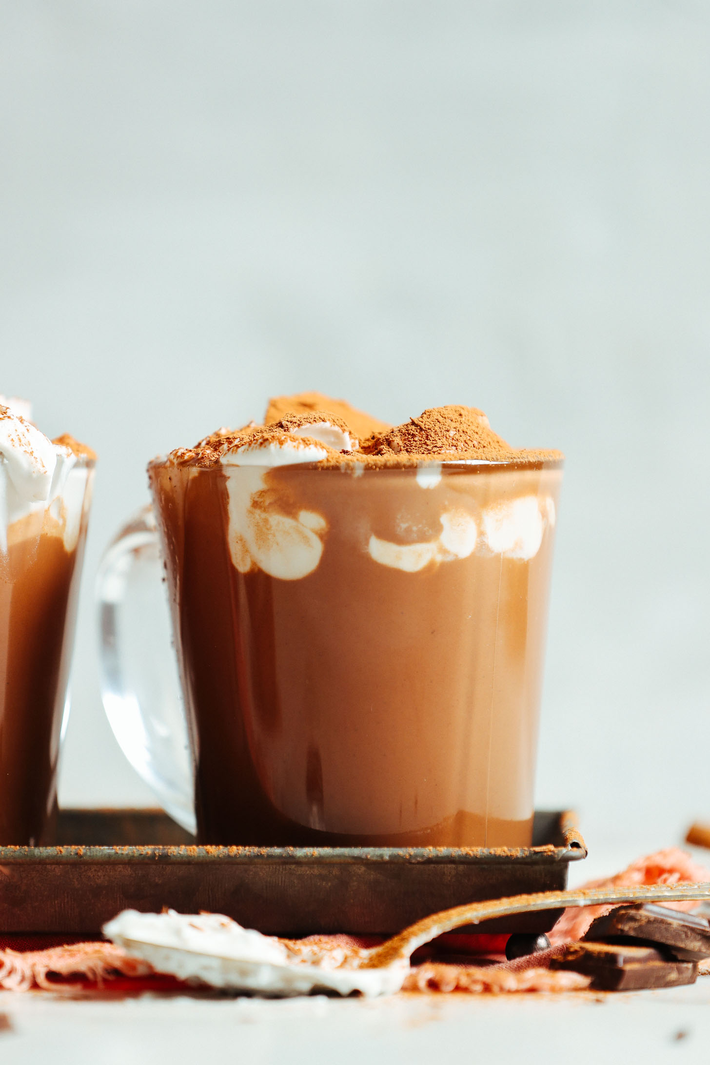 Close up shot of comforting Feel Good Vegan Hot Chocolate