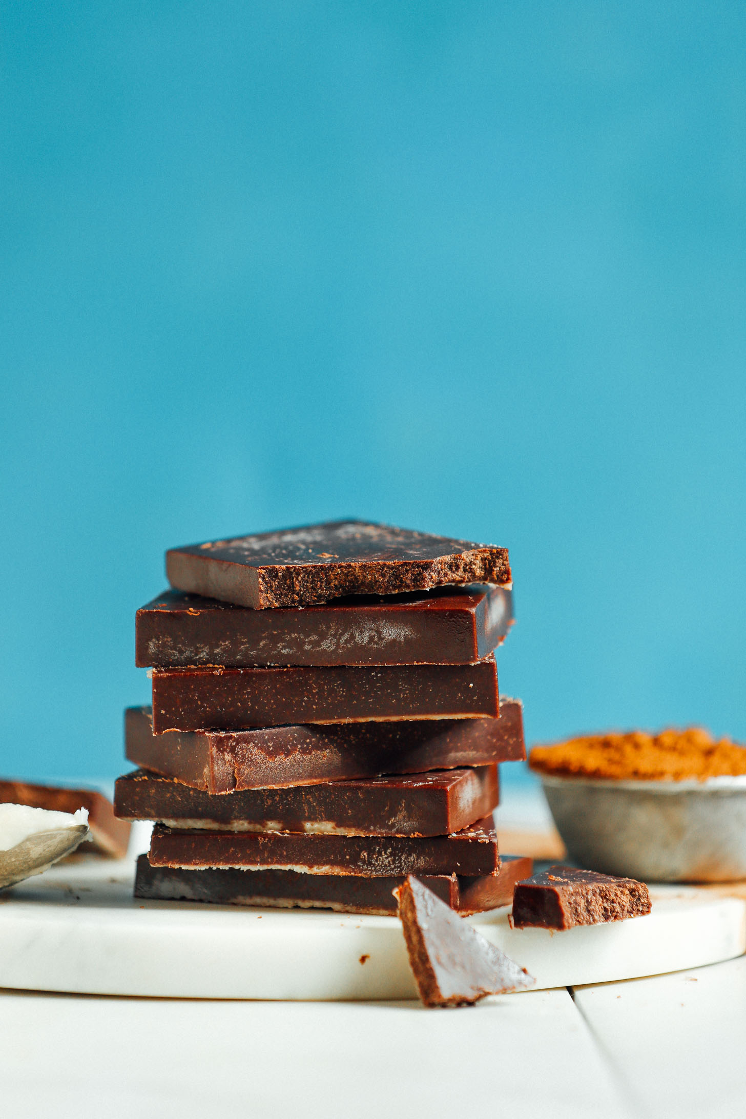 Stack of gluten-free and Sugar-Free Coconut Carob Bars