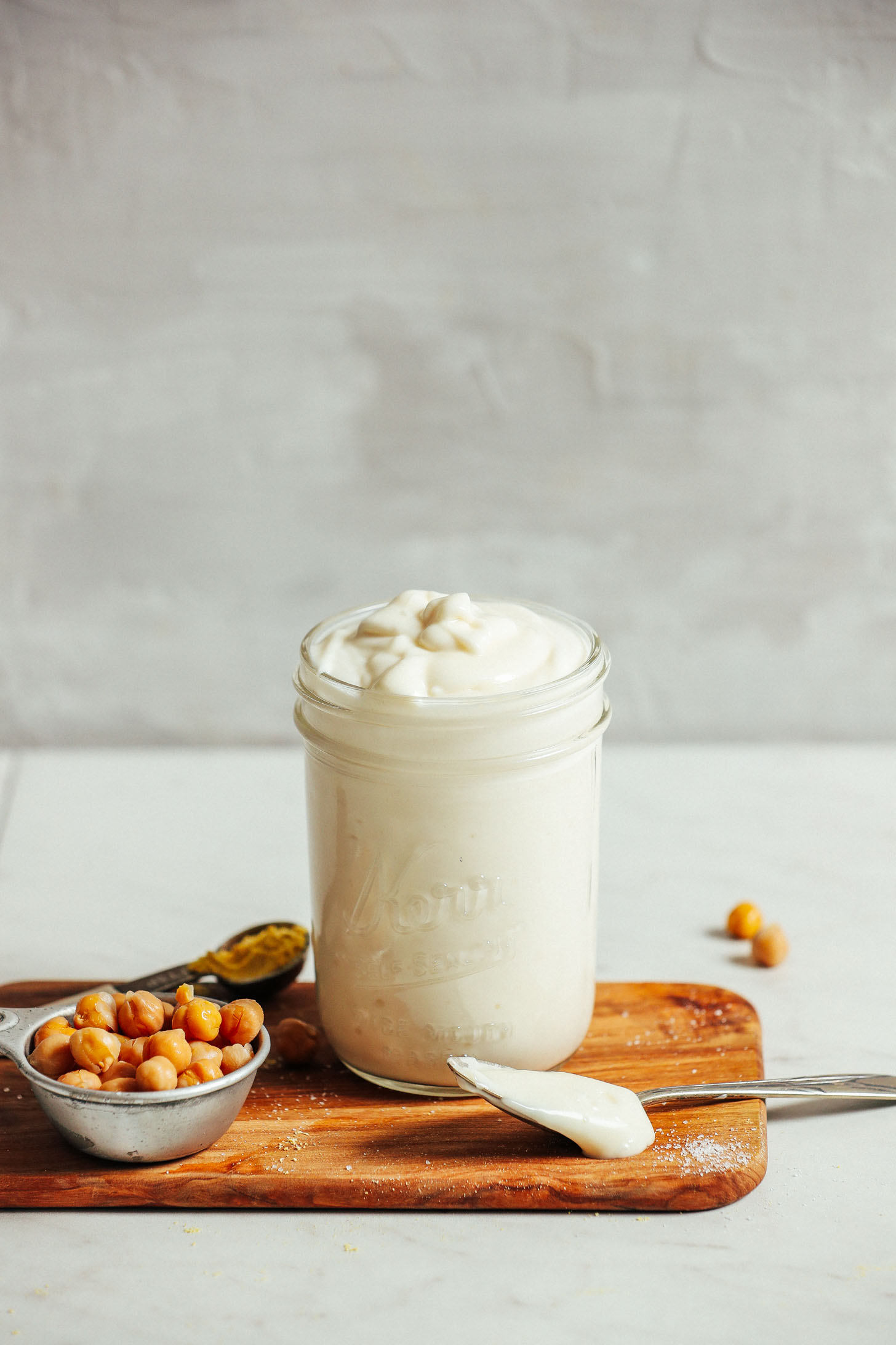 Jar of our homemade vegan mayonnaise recipe