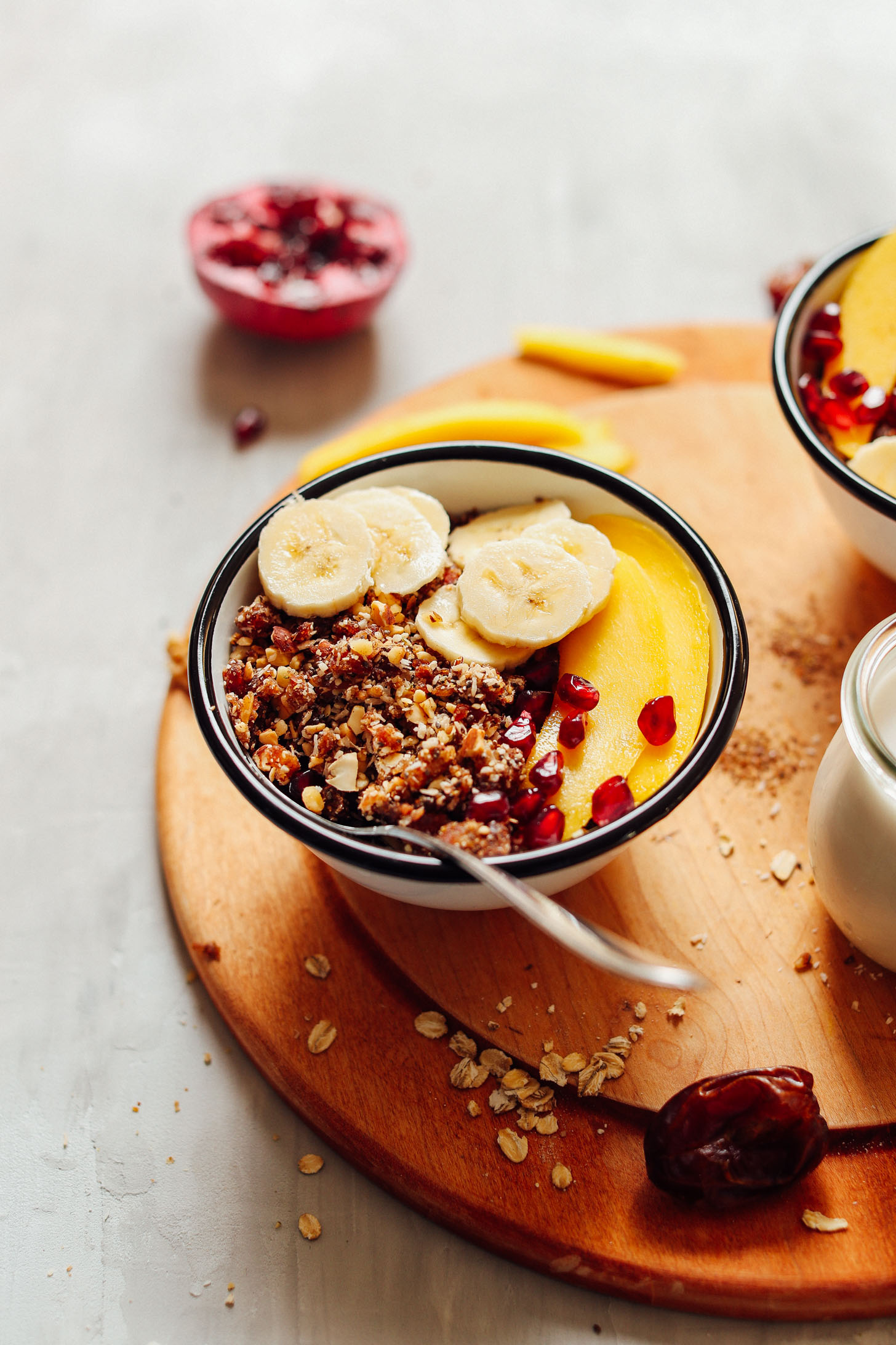 Close up shot of a bowl of our Rawnola showcasing its nutty texture
