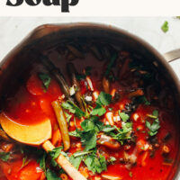 Image of fire-roasted tomato mung bean soup