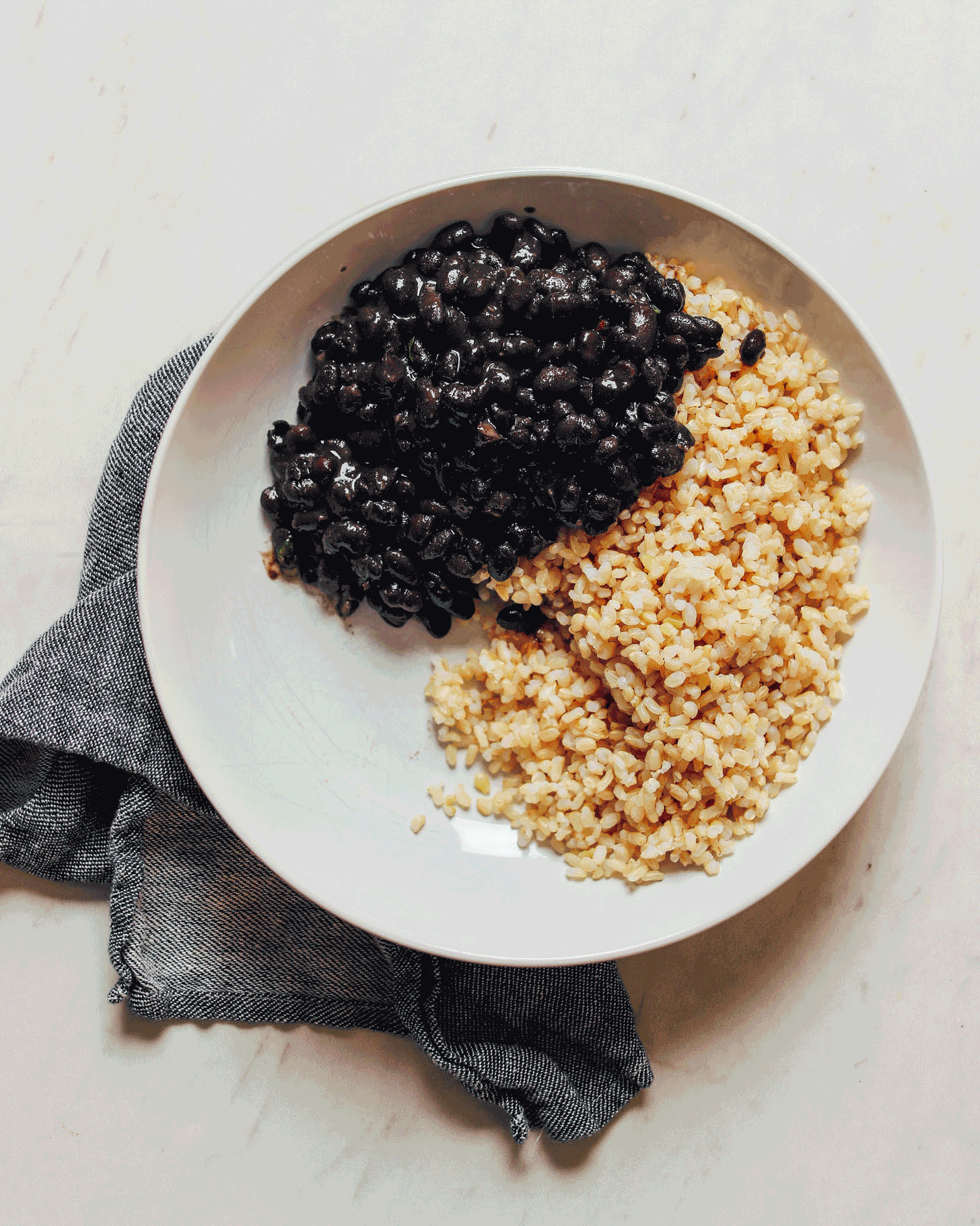 Time lapse creation for savory and sweet Black Bean Plantain Bowls