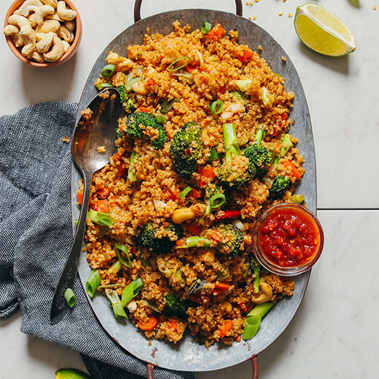 Plate of Vegan Quinoa Fried Rice