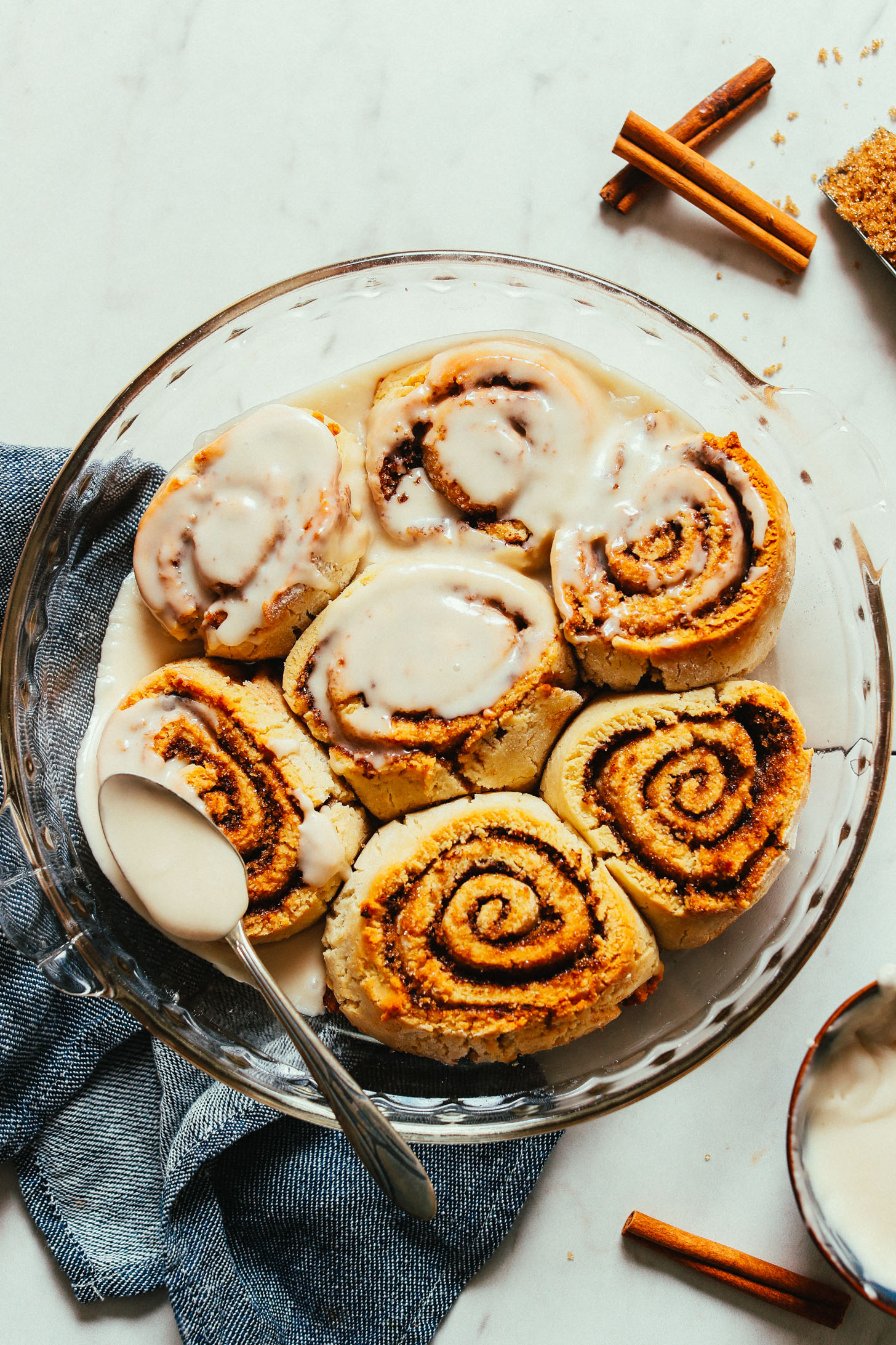 Pan of delicious homemade Vegan Gluten-Free Cinnamon Rolls