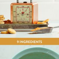Bowl of Gluten-Free Vanilla Wafer dough and completed cookies on a scale