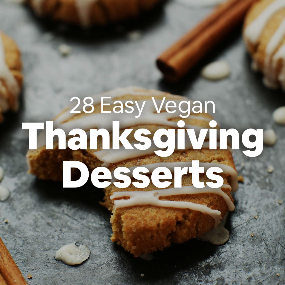 Tray of cookies for our recipe roundup with 28 Easy Vegan Thanksgiving Desserts