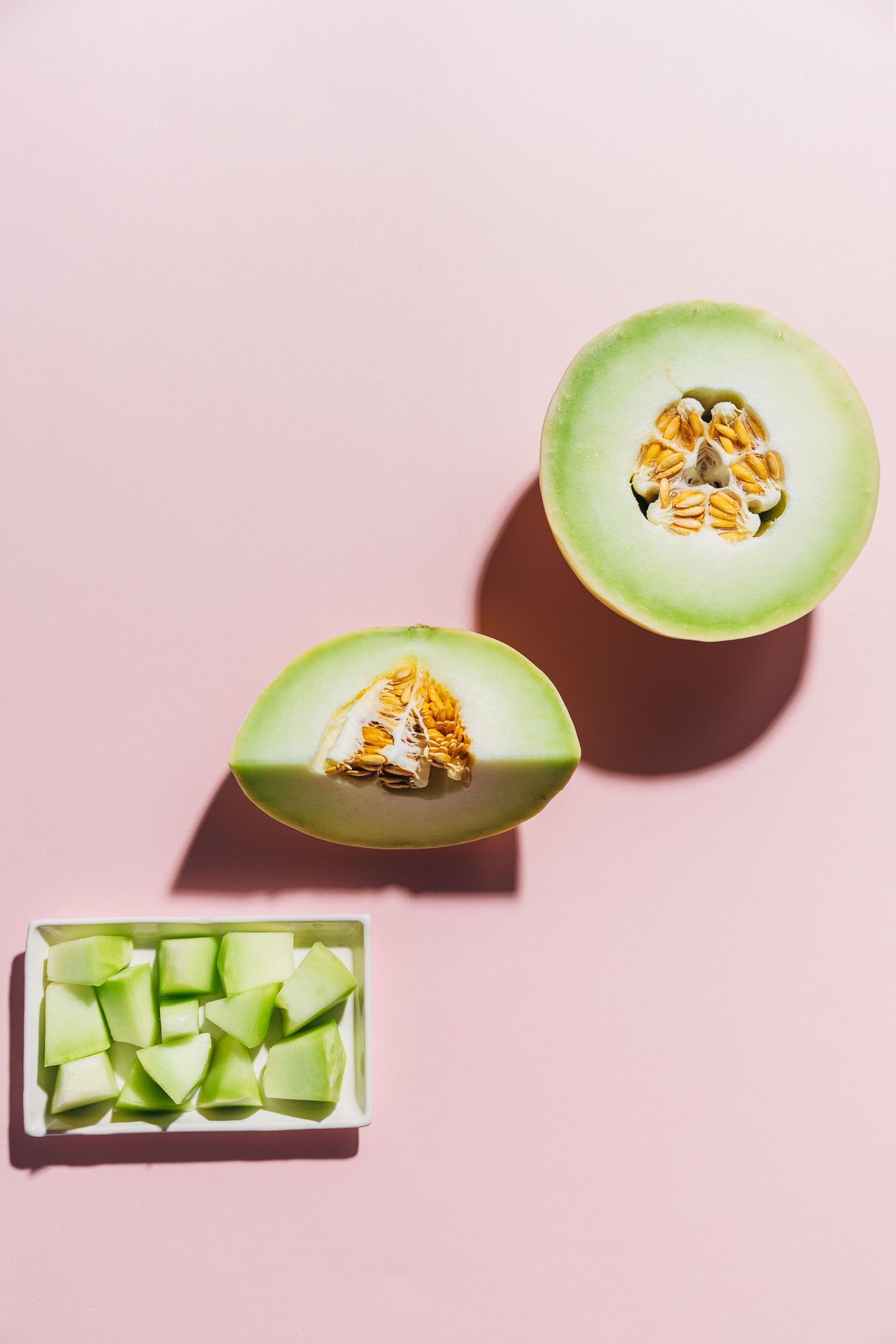 Fresh honeydew melon for making a refreshing summertime drink