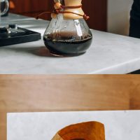 Showing How to Make Pour Over Coffee with an electric kettle and Chemex