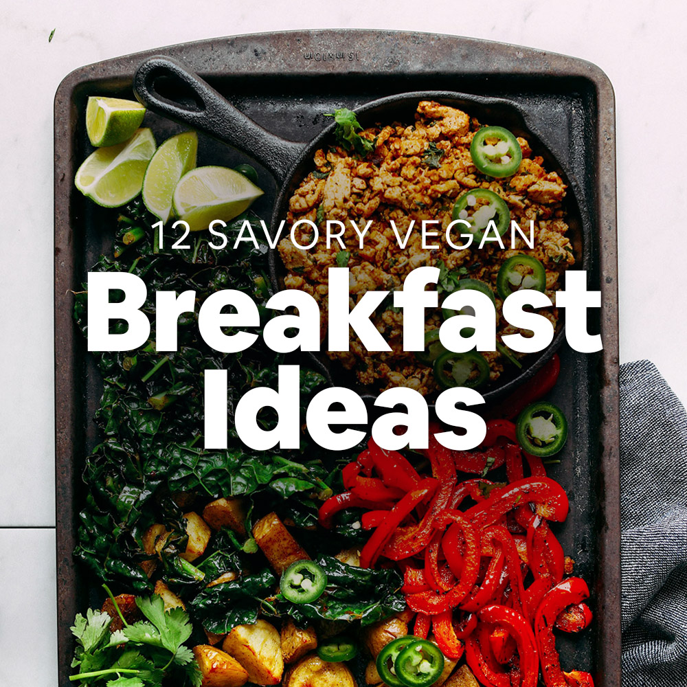 Baking sheet with ingredients for making one of our 12 Savory Vegan Breakfast Ideas