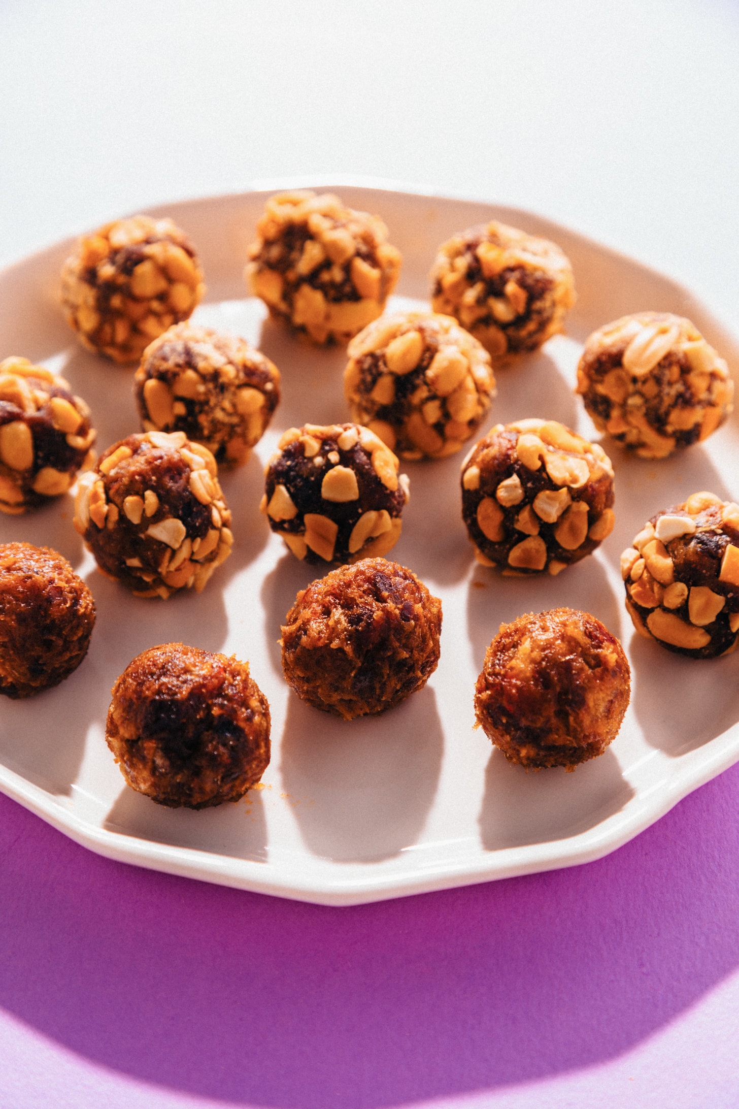 Plate filled with a batch of our homemade PayDay Candy recipe