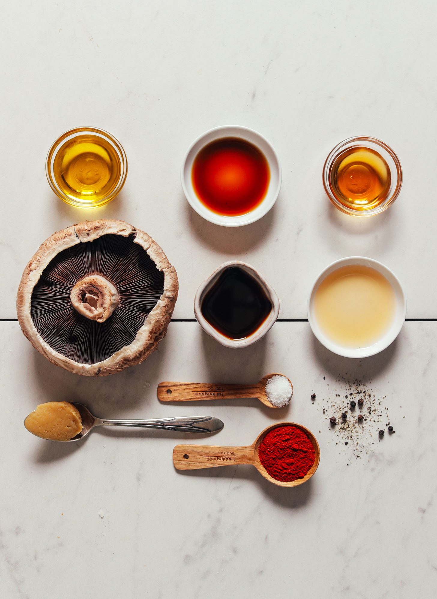 Ingredients for making Portobello Bacon slices