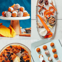 Photos showing the process of making our no-bake carrot cake energy bites