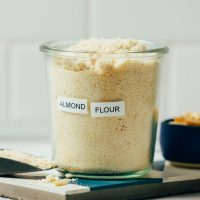 Jar of homemade almond flour