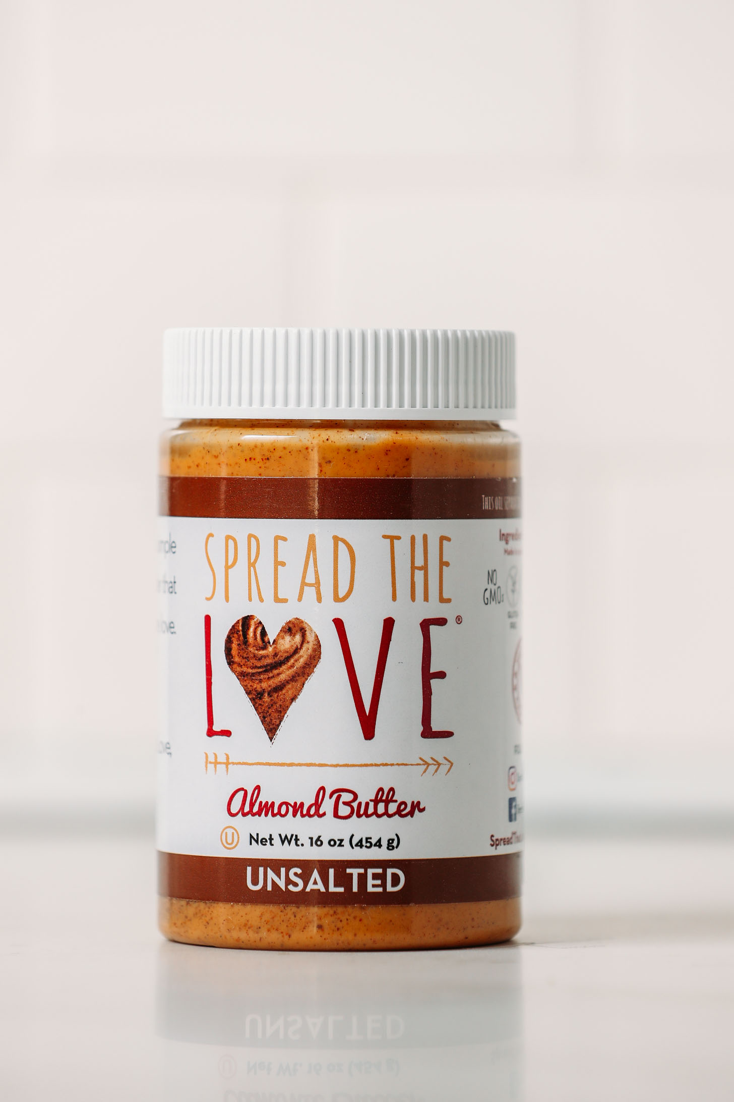 Jar of Spread the Love Almond Butter for our unbiased almond butter brands review