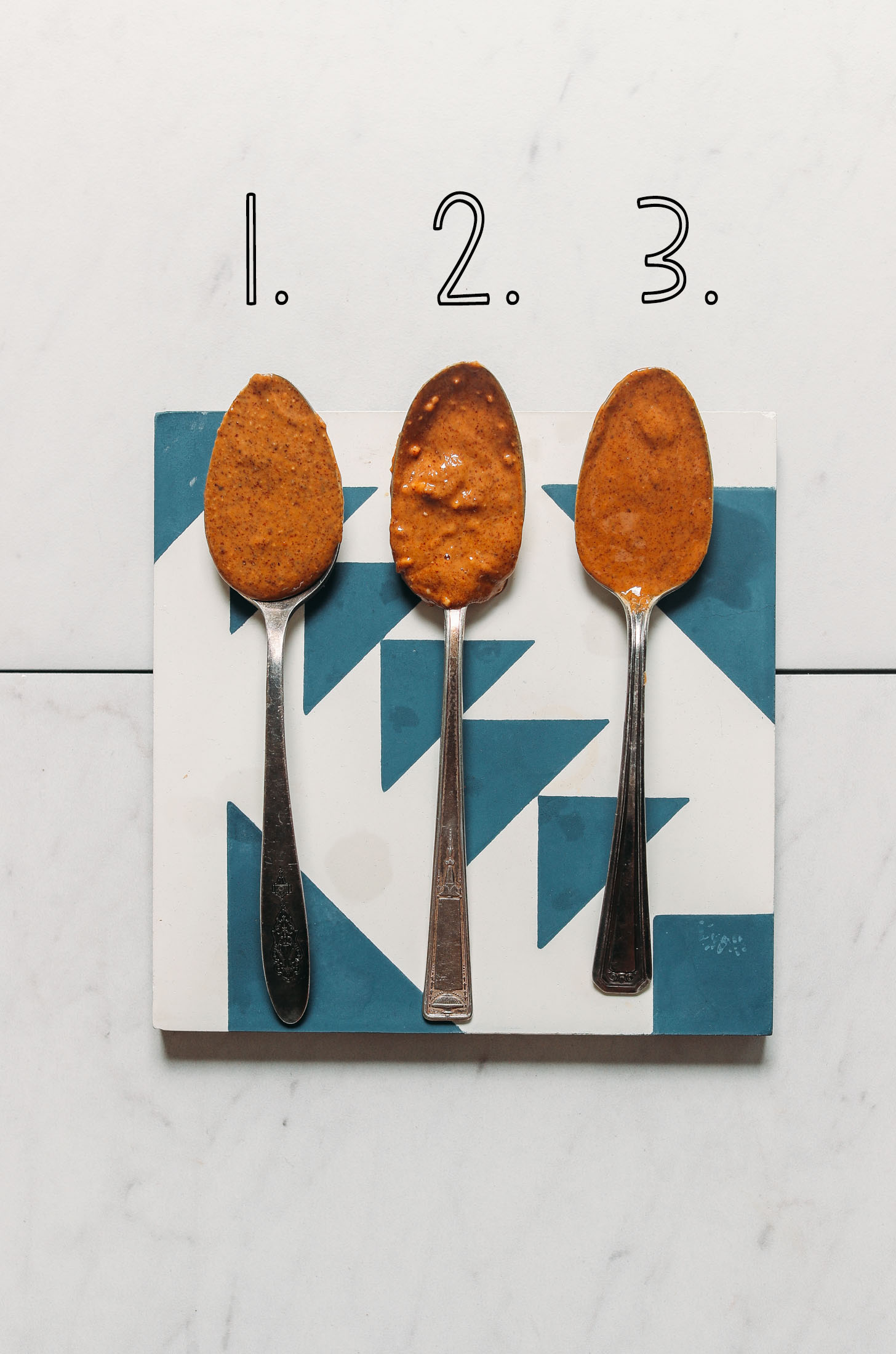 Three spoonfuls of our favorite brands of almond butter