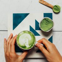 A mug of our creamy caffeine-free Moringa Latte for an antioxidant-rich drink