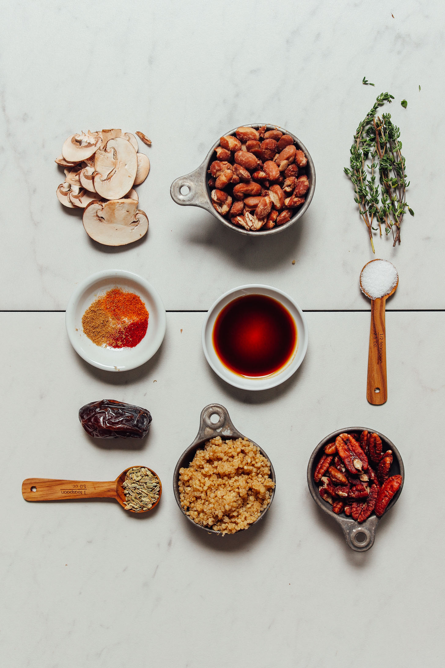 Ingredients for making our Easy Vegan Sausage recipe made with beans, quinoa, and other real food ingredients