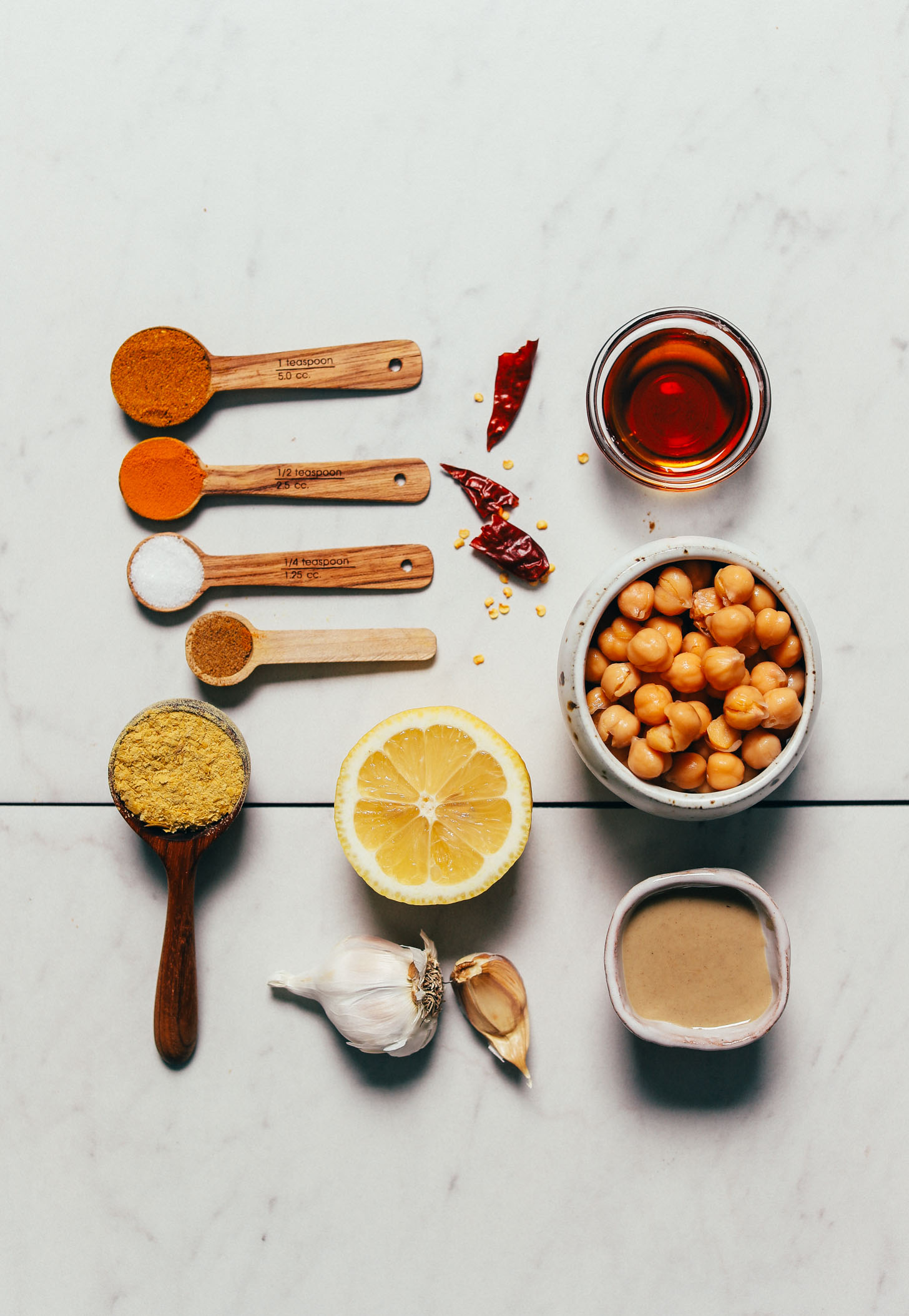 Assortment of ingredients for our Liquid Gold Sauce recipe