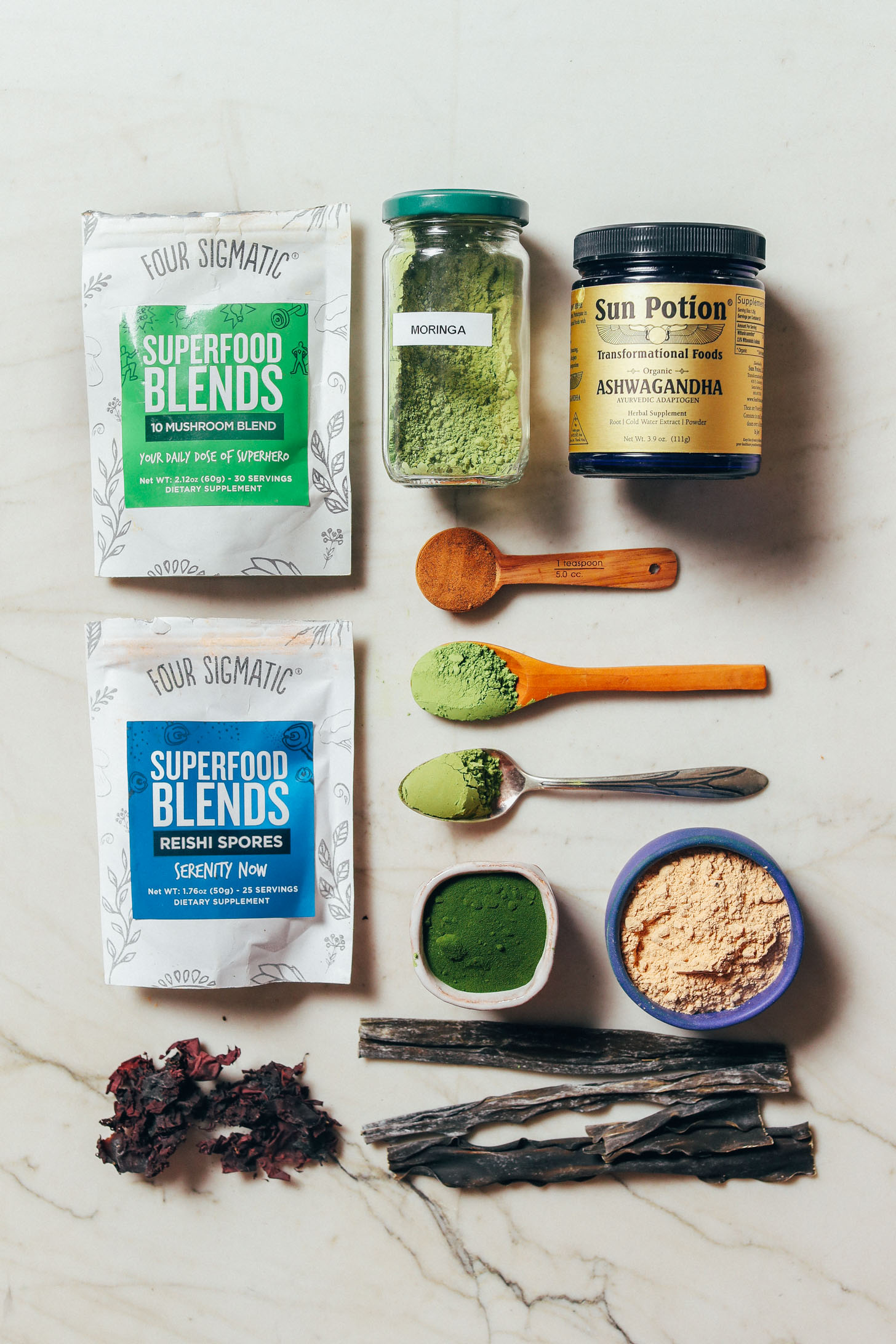 Assortment of superfoods for our guide on How to Stock Your Pantry