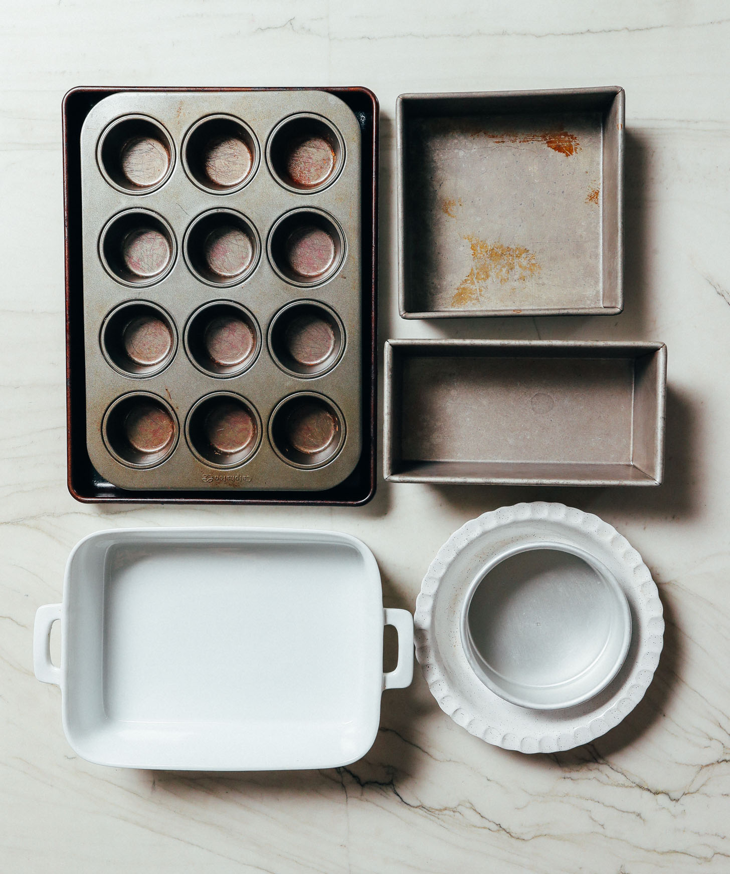 Assorted bakeware for all the tools needed to start baking in your kitchen