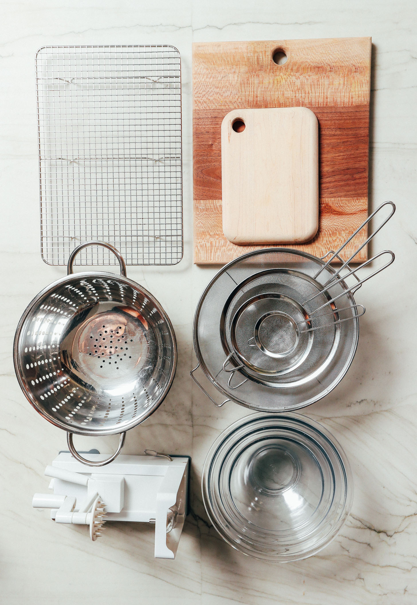 Assortment of large kitchen tools for our list of items included in our kitchen