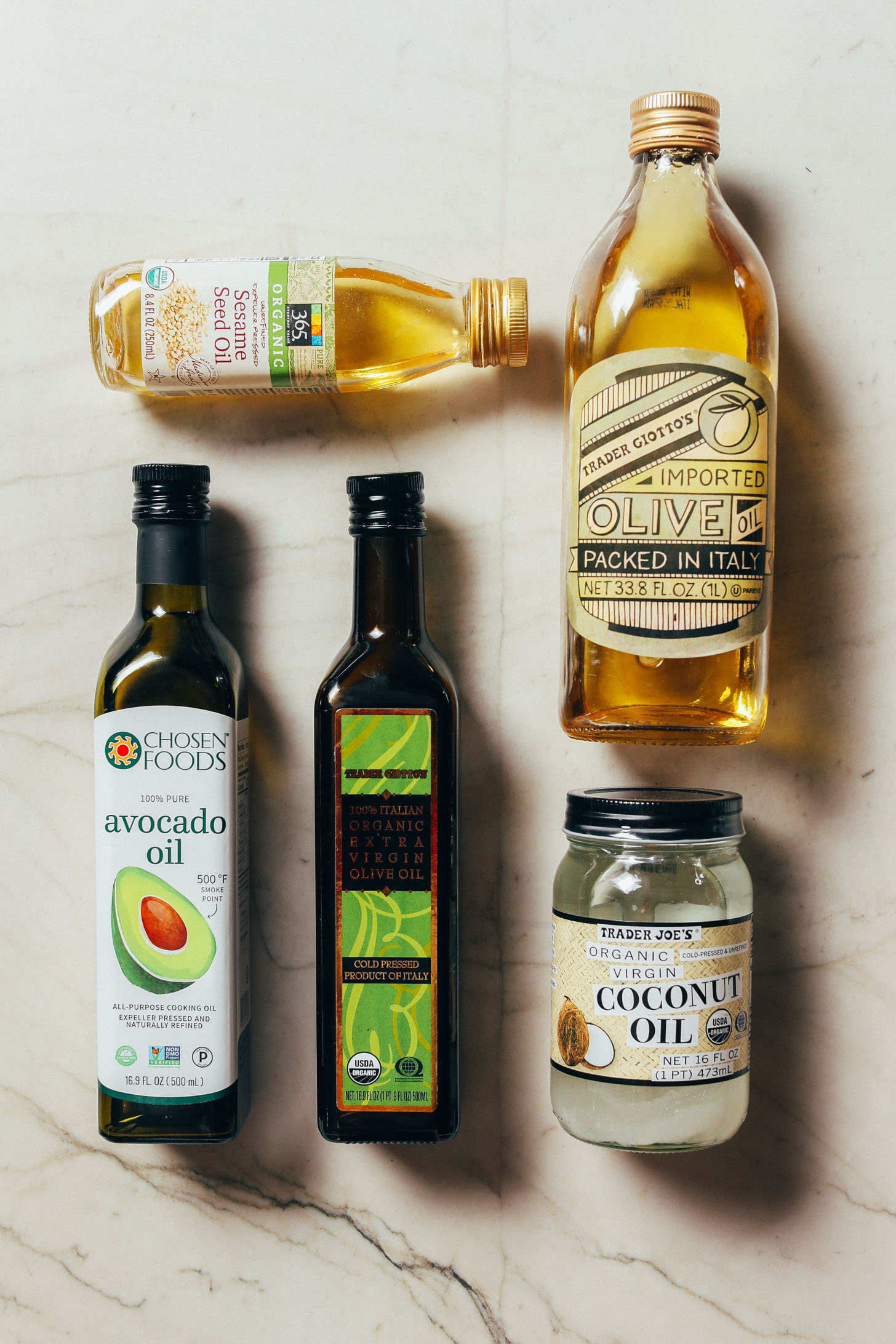 Assortment of oils for our guide on How to Stock Your Pantry