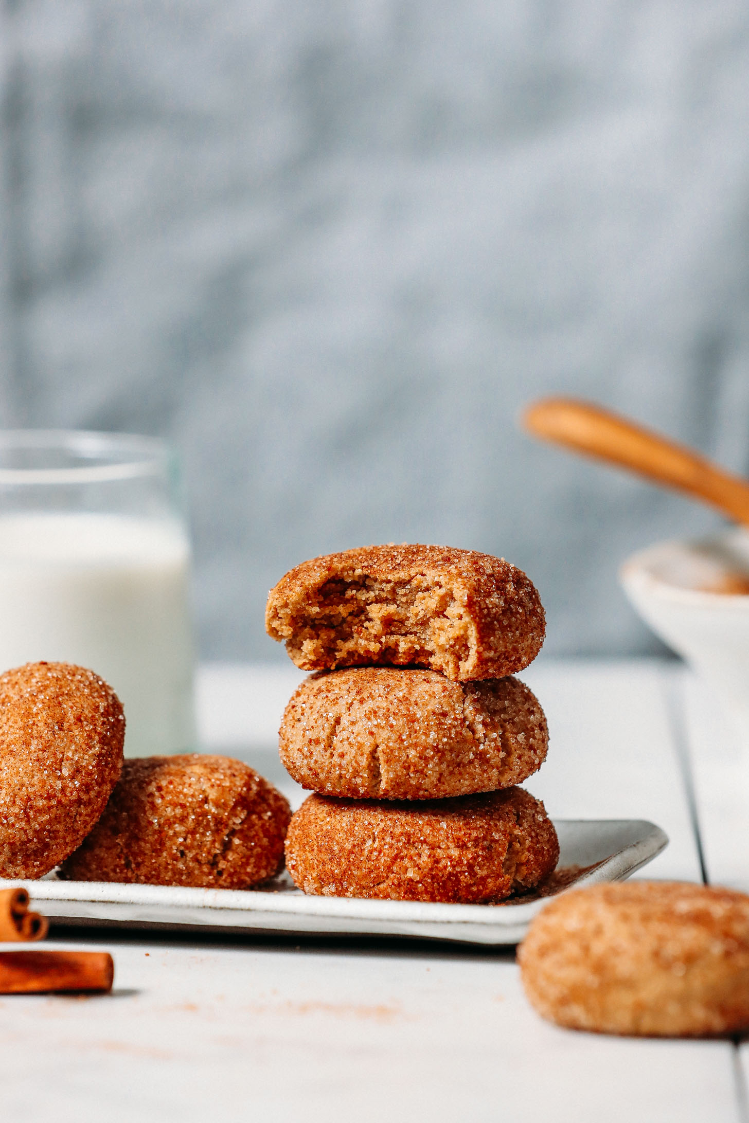 Plate of gluten-free snickerdoodle cookies