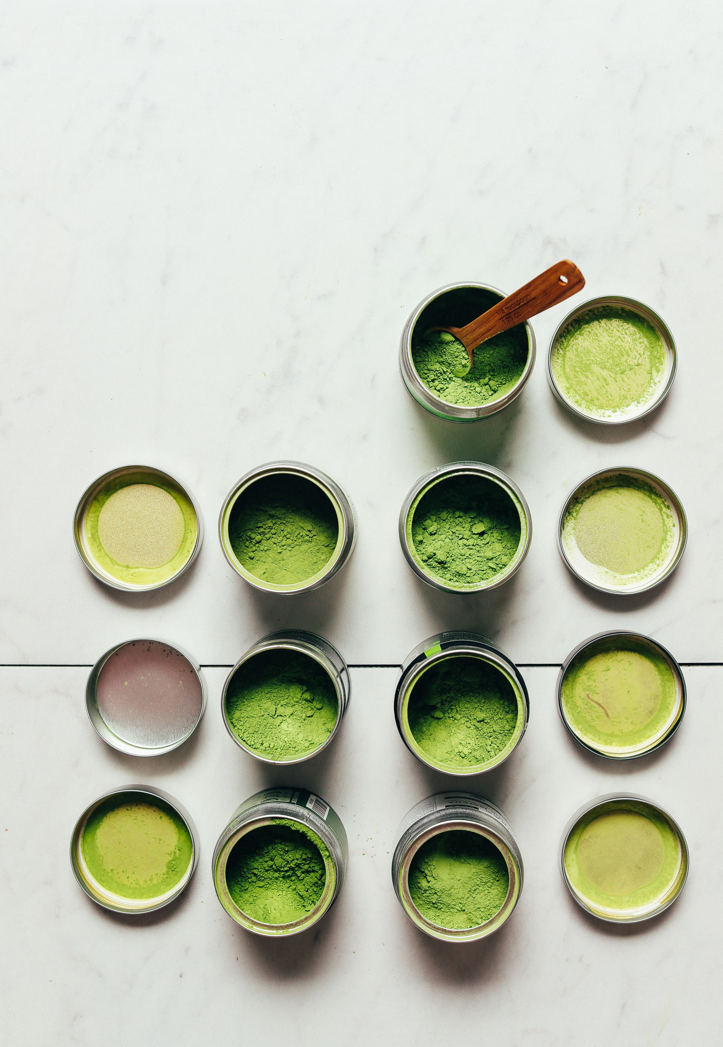 Tins of matcha