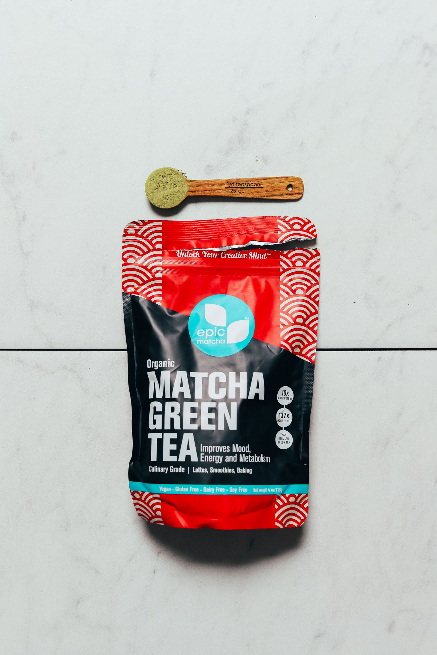 Package of Epic Matcha for our roundup of the best brands of matcha