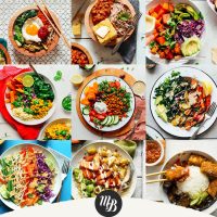 Assortment of recipe photos for our round-up of Nourishing Bowl Meal recipes