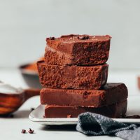 Slices of Vegan Milk Chocolate on a small plate