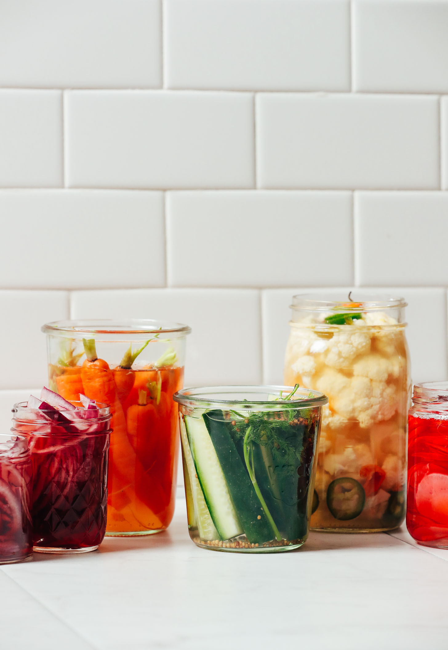 Jars of Quick Pickled Vegetables for our easy tutorial